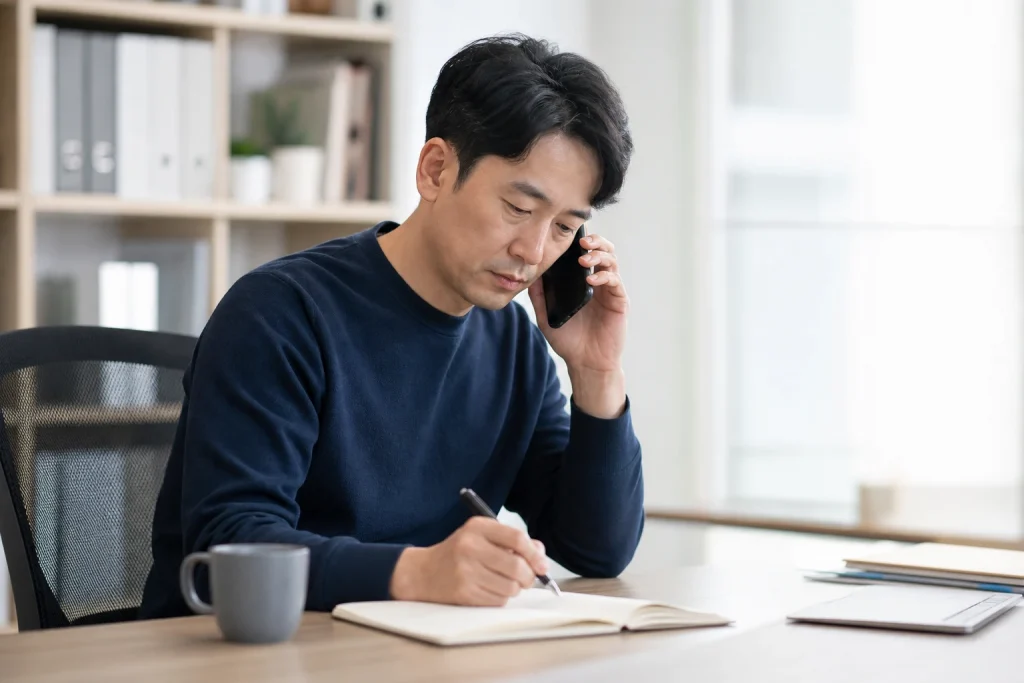 개인정보 보호 절차 안내를 위한 실사 이미지